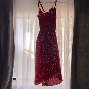 Red And white polka dot summer dress